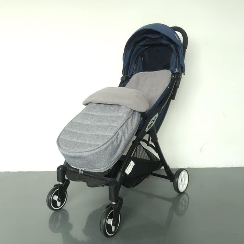 RUIXIA Winter Warm Thick Fleece Baby Stroller Sleeping Bag Detachable Universal Waterproof Toddlers Zipper Closure Windshield Footmuff Newborn Infants Swaddle Blanket Pram Wrap, Grey (BUNBAG10) - Image 3